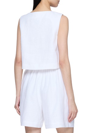 Back View - Click To Enlarge - POSSE - Sleeveless Button Front Linen Top