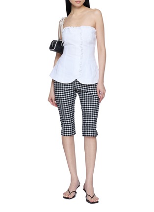 Figure View - Click To Enlarge - POSSE - Gingham Capri Pants
