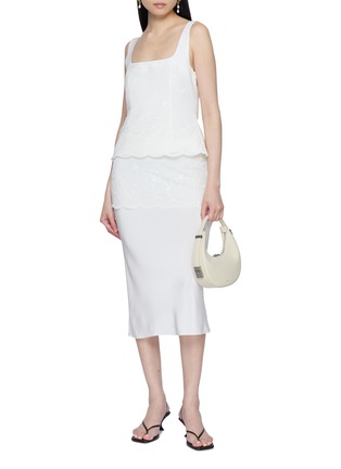 Figure View - Click To Enlarge - POSSE - Embroidered Tulle Bias Cut Skirt