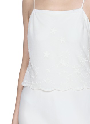  - POSSE - Embroidered Mesh Panel Slip Dress