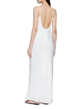 Back View - Click To Enlarge - POSSE - Embroidered Mesh Panel Slip Dress