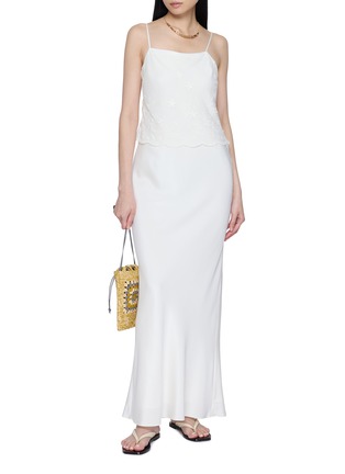 Figure View - Click To Enlarge - POSSE - Embroidered Mesh Panel Slip Dress