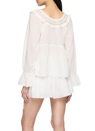 Back View - Click To Enlarge - POSSE - Danielle Lace Panelled Cotton Blouse