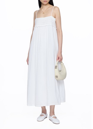 Figure View - Click To Enlarge - POSSE - Lace Trim Cotton Voile Midi Dress