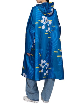 Back View - Click To Enlarge - RAINKISS - Japanese Blossom Graphic Print Hooded Rain Poncho