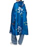 Back View - Click To Enlarge - RAINKISS - Japanese Blossom Graphic Print Hooded Rain Poncho