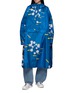 RAINKISS Japanese Blossom Graphic Print Hooded Rain Poncho
