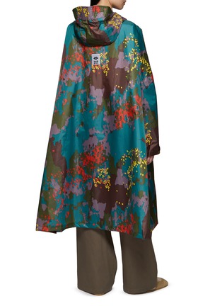 Back View - Click To Enlarge - RAINKISS - Digi Forest Camouflage Print Hooded Rain Poncho
