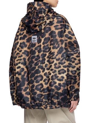 Back View - Click To Enlarge - RAINKISS - Dark Leopard Print Anorak Rain Jacket