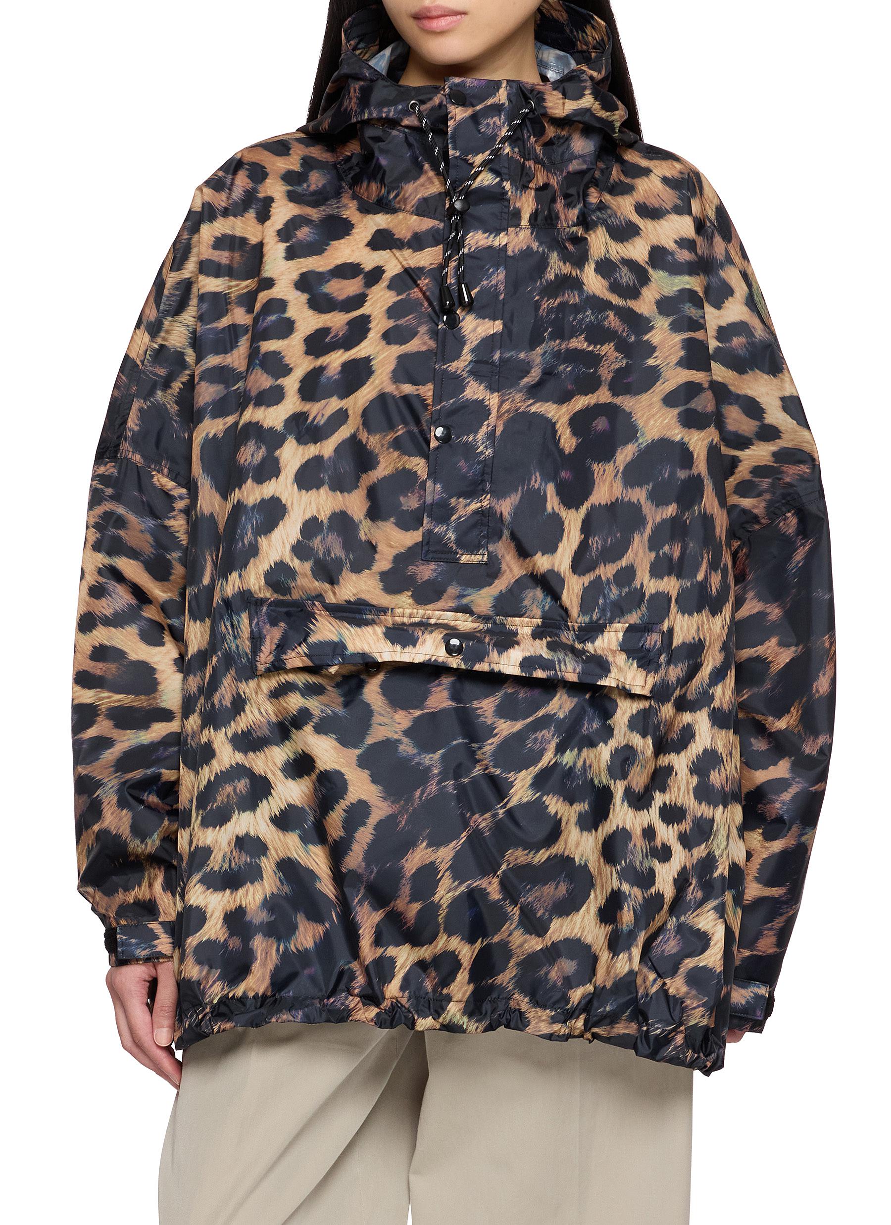 RAINKISS | Dark Leopard Print Anorak Rain Jacket | Women | Lane