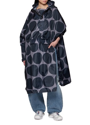 Figure View - Click To Enlarge - RAINKISS - Polka Dot Graphic Print Hooded Rain Poncho