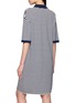 Back View - Click To Enlarge - JEFF BRUSSELS - Striped Polo Collar Cotton Knit Dress