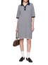 Figure View - Click To Enlarge - JEFF BRUSSELS - Striped Polo Collar Cotton Knit Dress