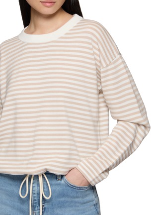  - JEFF BRUSSELS - Drawstring Hem Striped Cotton Knit Sweater
