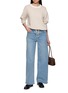 Figure View - Click To Enlarge - JEFF BRUSSELS - Drawstring Hem Striped Cotton Knit Sweater