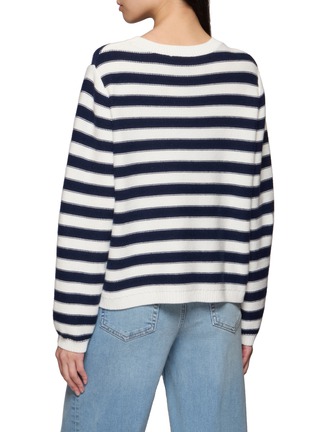 Back View - Click To Enlarge - JEFF BRUSSELS - Heart Motif Striped Knit Sweater