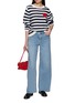 Figure View - Click To Enlarge - JEFF BRUSSELS - Heart Motif Striped Knit Sweater