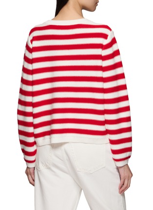 Back View - Click To Enlarge - JEFF BRUSSELS - Heart Motif Striped Knit Sweater