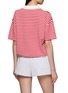 Back View - Click To Enlarge - JEFF BRUSSELS - Short Sleeve Striped Polo Knit Top