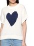  - JEFF BRUSSELS - Cap Sleeve Heart Motif Knit Top