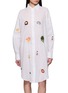 BENARAS Palm Beach Embroidered Motif Shirt Dress