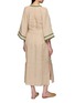 Back View - Click To Enlarge - BENARAS - Veronica Palm Embroidered Tie Neck Dress