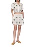 Figure View - Click To Enlarge - BENARAS - Palm Embroidered Mini Shorts