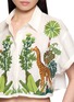  - BENARAS - Bondi Giraffe Embroidered Cropped Shirt