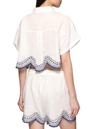 Back View - Click To Enlarge - BENARAS - Bondi Appliqué Paisley Cropped Shirt