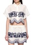 BENARAS Bondi Appliqué Paisley Cropped Shirt