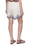 Back View - Click To Enlarge - BENARAS - Paisley Appliqué Scalloped Hem Mini Shorts