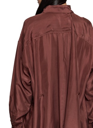  - BENARAS - Relaxed Drape Embroidered Beach Silk Shirt Dress