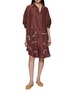 Figure View - Click To Enlarge - BENARAS - Relaxed Drape Embroidered Beach Silk Shirt Dress