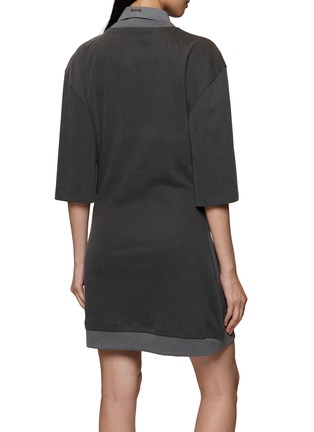 Back View - Click To Enlarge - BONBOM - Layered Shirt V Neck Mini Dress