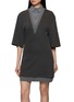 BONBOM Layered Shirt V Neck Mini Dress