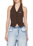 BONBOM Halter Neck Ribbed Knit Vest Cardigan
