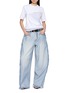Figure View - Click To Enlarge - BONBOM - Asymmetrical Wrap Twotone Panel T-Shirt