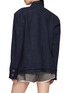 Back View - Click To Enlarge - BONBOM - Flat Notched Lapel Frayed Trim Tweed Blazer