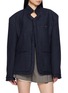 BONBOM Flat Notched Lapel Frayed Trim Tweed Blazer
