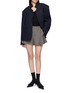 Figure View - Click To Enlarge - BONBOM - Flat Notched Lapel Frayed Trim Tweed Blazer