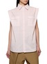 BONBOM Cap Sleeve Checked Tucked Shirt