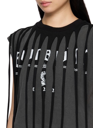  - BONBOM - Slash Cut Tiger Logo Layered T-Shirt