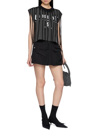 Figure View - Click To Enlarge - BONBOM - Slash Cut Tiger Logo Layered T-Shirt