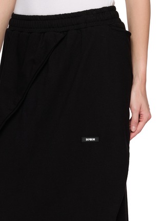  - BONBOM - Asymmetric Draped Cotton Long Skirt