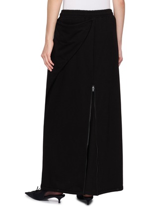 Back View - Click To Enlarge - BONBOM - Asymmetric Draped Cotton Long Skirt