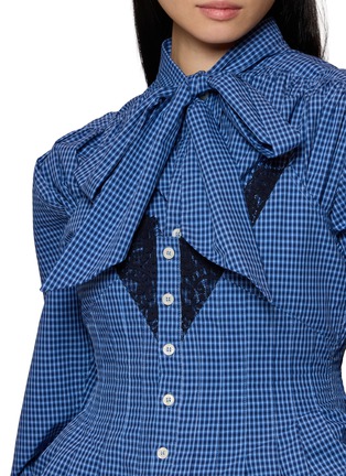  - BONBOM - Roll-Up Tie Slip Checked Shirt