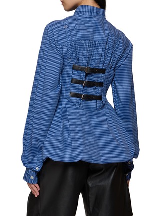 Back View - Click To Enlarge - BONBOM - Roll-Up Tie Slip Checked Shirt