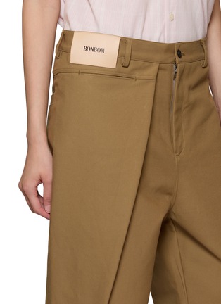  - BONBOM - Asymmetric Tuck Cotton Pants