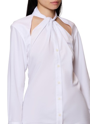  - BONBOM - Cut Out Twist Neck Shirt