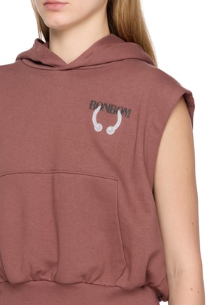  - BONBOM - Sleeveless Piercing Logo Cotton Hoodie